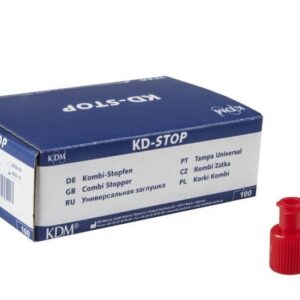 Korki do strzykawek Luer-Lock sterylny COMBI czerwone 100szt KD-STOP